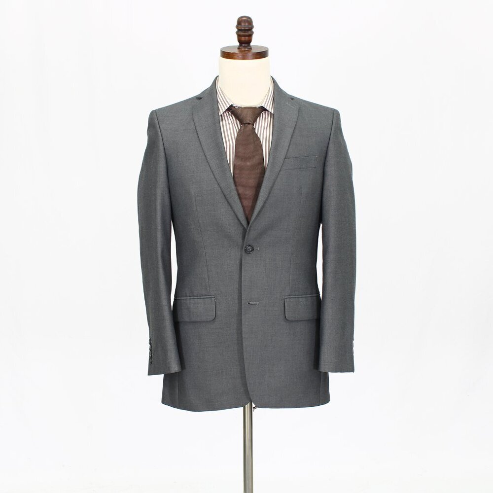 APT 9 36R Gray Solid 2-Button Sport Coat Blazer Jacket G878